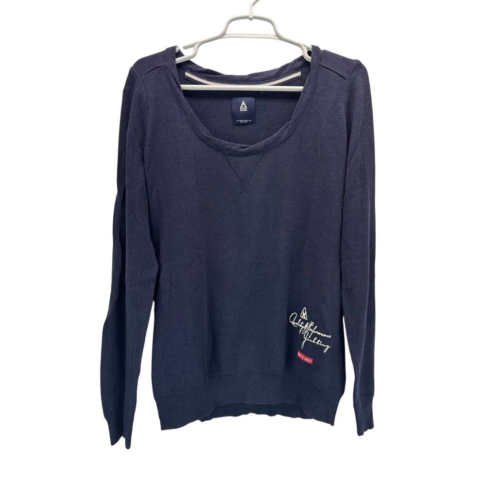 Gaastra Navy Blue Boat Neck Sweater Slogan Embroidery Nautical XL